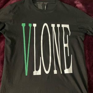 Mens green and white vlone shirt size L